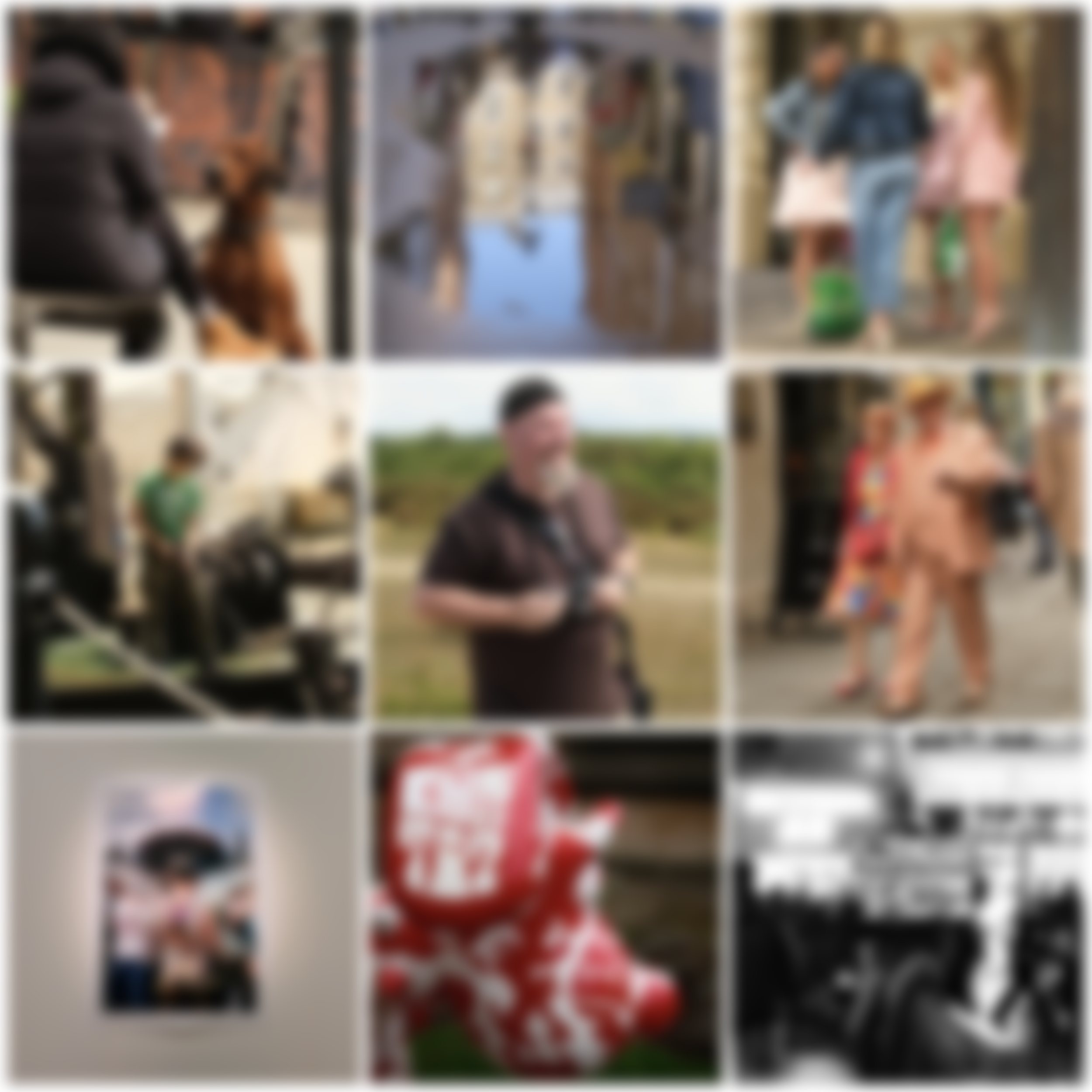 Blurred image of a 3 by 3 grid of images