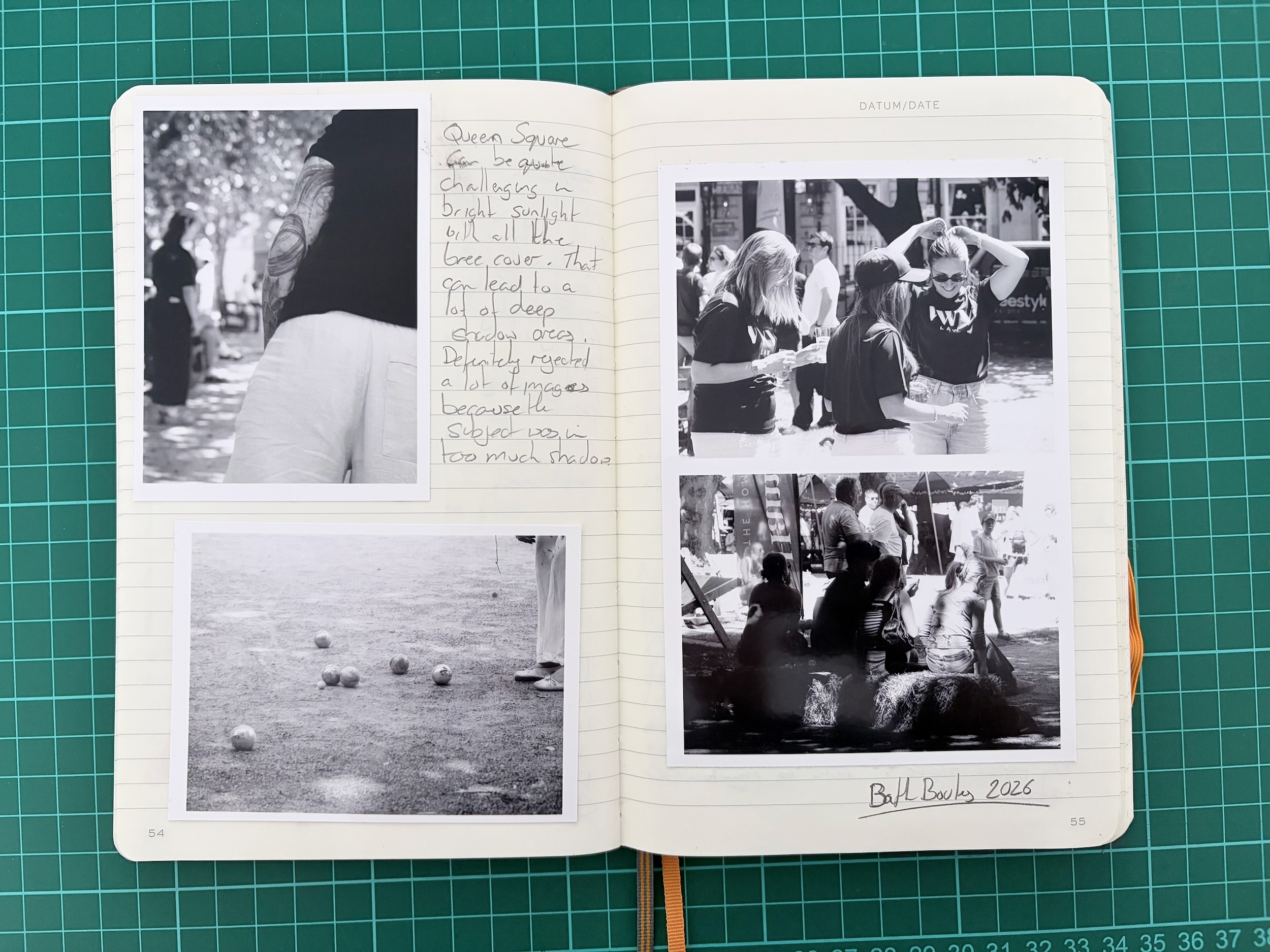 Photo of a notebook being used as a photo journal